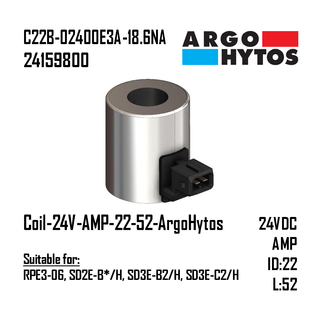 Coil-24V-AMP-22-52-ArgoHytos (RPE3-06, SD2E-B*/H, SD3E-B2/H, SD3E-C2/H)