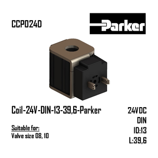 Coil-12V-DIN-13-39,6-Parker (Valve size 08, 10)