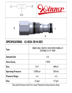 SINGLE BALL SHUTTLE VALVE WITH SIGNAL AT EXTRENAL PORT