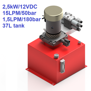 12v  Hi FLOW (50 BAR - 15LPM) Lo FLOW (180 BAR - 1,5LPM) - 36L TANK