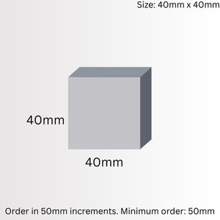 SQUARE BAR, DURA-BAR CAST IRON, 40MM X 40 MM