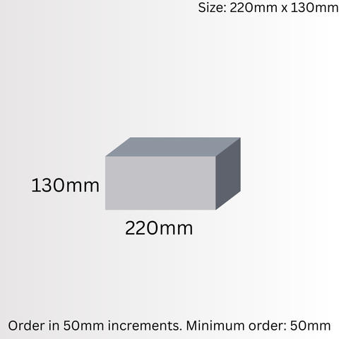 SQUARE BAR, DURA-BAR CAST IRON, 220MM X 130MM