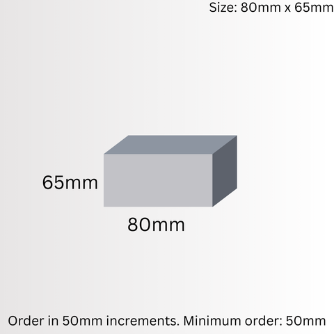SQUARE BAR, DURA-BAR CAST IRON, 80MM X 65MM