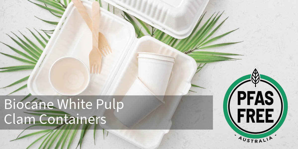 Biocane White Pulp Clam Containers Image