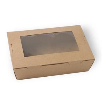 Lunch Box Window Medium Brown (180 x 120 x 50mm) (Qty: 200)