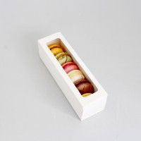 6 Macaron Box Window Lid (185 x 53 x 53mm) (Qty: 50)