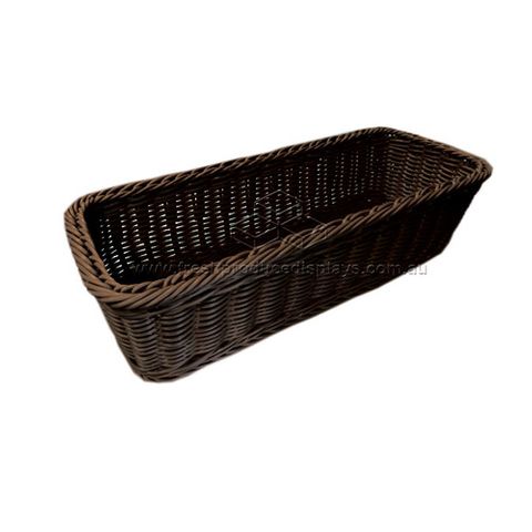 Chocolate Polywicker Basket (400 x 150 x 100mm) (Ea)