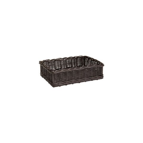 Chocolate Rectangle Polywicker Basket (400 x 300 x 100mm) (Ea)