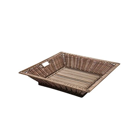 Chocolate Medium Square Polywicker Display Basket (750 x 750 x 150mm) (Ea)