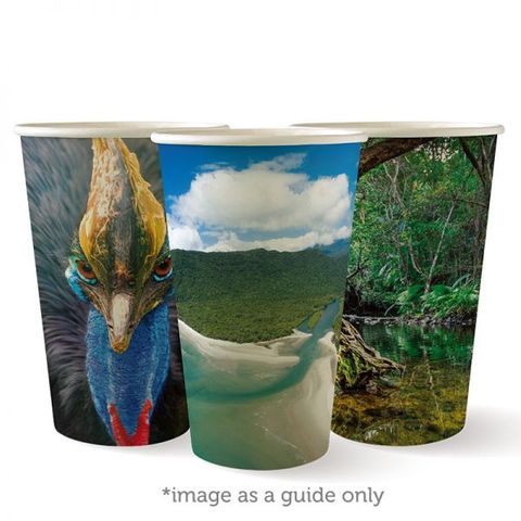 16oz Single Wall Art-Series Compostable Coffee Cup (Qty: 1000) (90mm Dia) (BC-16-ART SERIS)