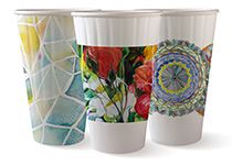 16oz Double Wall Art-Series Compostable Coffee Cup (Qty: 600) (90mm Dia) (BC-16DW-ART SERIES)