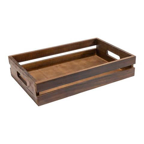 Dark Stain Wooden Crate (450 x 310 x 95mm) (Ea)