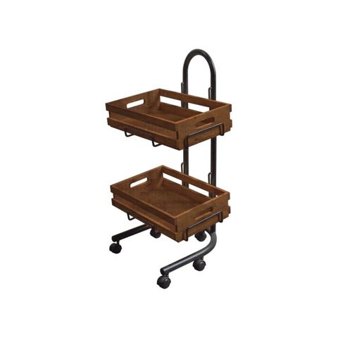 2 x Dark Stain Wooden Tray Set  (500 x 500 x 850mm) (Ea)