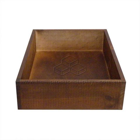 Premium Stained Wooden Crates 400 x 300 x 90mm (Ea)