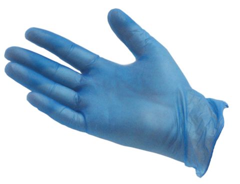 Large Glove Vinyl Blue Powder Free