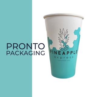 Custom Printed Single Wall Compostable Cups 16oz 2 colour 90mm