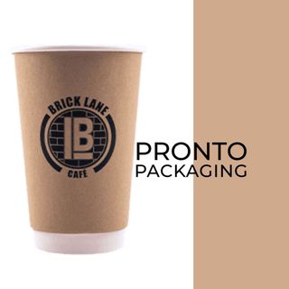 Custom Printed Double Wall Compostable Cups 16oz 1 colour