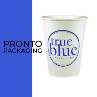 Custom Printed Single Wall Compostable Cups 8oz 2 colour 90mm