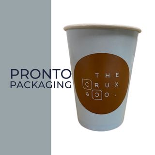 Custom Printed Single Wall Compostable Cups 12oz 2 colour 90mm