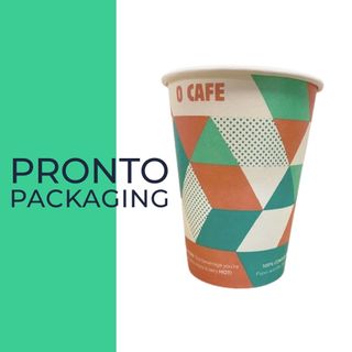 Custom Printed Single Wall Compostable Cups 12oz 3 colour 90mm