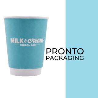 Custom Printed Double Wall Compostable Cups 12oz 1 colour