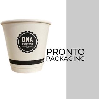 Custom Printed Double Wall Compostable Cups 8oz 1 colour