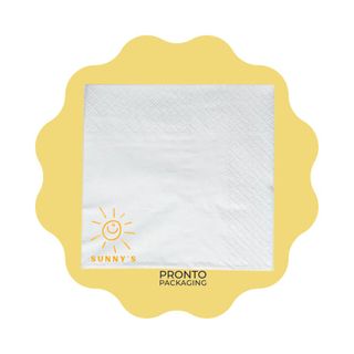 Custom Napkin 2Ply Dinner White 1/4 Fold 1 Colour