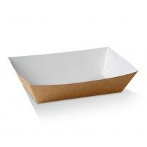 Food Tray #3 Brown/White (140 x 85 x 55mm) (Qty: 500)