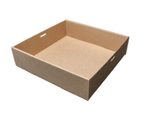 Square Brown Kraft Catering Tray 5 (225 x 225 x 60mm) (Qty: 100)