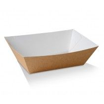 Food Tray #4 Brown/White (170 x 95 x 55mm) (Qty: 400)