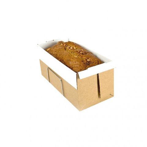 White Non-stick Cardboard Long Loaf Trays 120mm × 270mm + 125mm