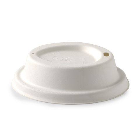 90mm Large Sugarcane Coffee Cup Lids (BCL-12PULP-W)