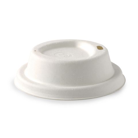 80mm Small Sugarcane Coffee Cup Lids (BCL-8PULP-W)