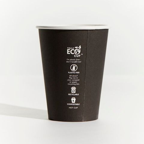 12oz Black Eco Single Wall Coffee Cup (90mm Diameter) (Qty: 1000)