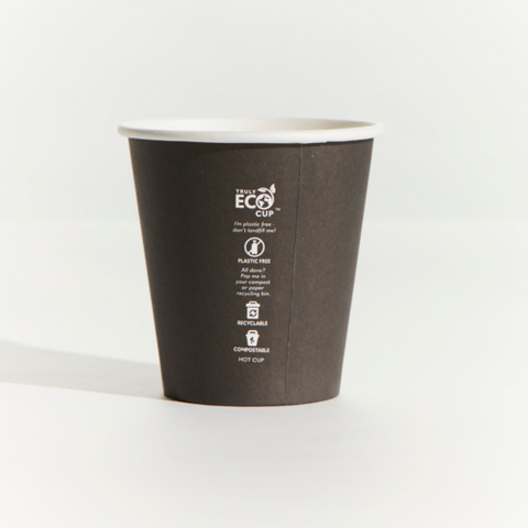 8oz Black Eco Single Wall Coffee Cup (90mm Diameter) (Qty: 1000)
