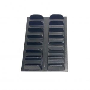 Black Pastry/Ready Meal Tray 2 Row (255 x 500 x 30mm) (Ea)