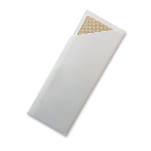 White Cutlery Pouch with Bamboo Napkin