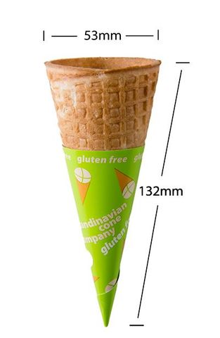 Gluten Free Waffle Cones (53 x 132mm) (Qty: 132)