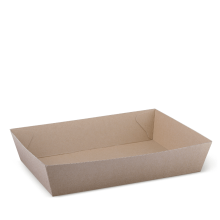 Brown Kraft Cardboard Tray #5 (Qty: 100) (255 x 179 x 58mm)