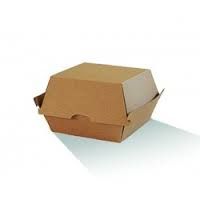 Brown Kraft Cardboard Hamburger Clam (Qty: 250) (105 x 102 x 85mm)