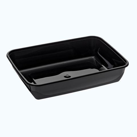 500ml Genfac Black Rectangle Containers (Qty: 500)