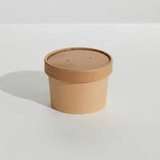 8oz Round Kraft Paper Container & Vented Lid (Qty: 250)