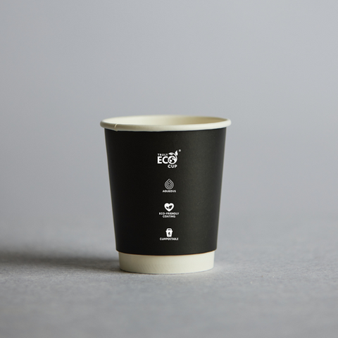 8oz Black Double Wall Aqueous Truly Eco Coffee Cup (90mm Diameter) (Qty: 500)
