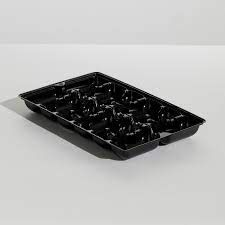 12 Pocket Black Oyster Tray (310 x 195 x 30mm) (Qty: 300)