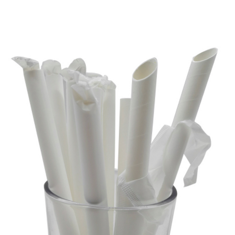 4-Ply Individually Wrapped Bubble Tea Paper Straws (12mm x 240mm) (Qty: 1000)