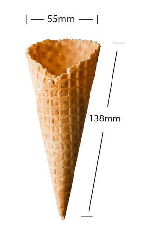 Waffle Cone No. 3 (55 x 138mm) (Qty: 336)