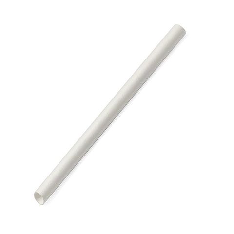 Paper Straw Bubble Tea-Plain White (230mm long with 12mm) (Qty:1000)