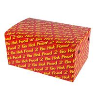 Family Snack Box Printed " Hot Food 2 Go" (210 x 140 x 102mm) (Qty: 200)