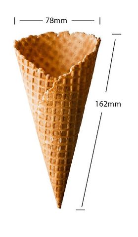 Waffle Cone No. 9 (78 x 162mm) (Qty: 168)