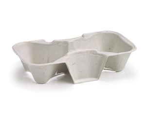 Moulded 2-Cup Carry Tray (Qty: 50) (195 x 105mm)